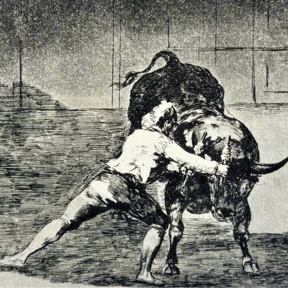 MARTINCHO USES BANDERILLAS Original Antique Vintage Fine Art GOYA Spain Print - Picture 5 of 7